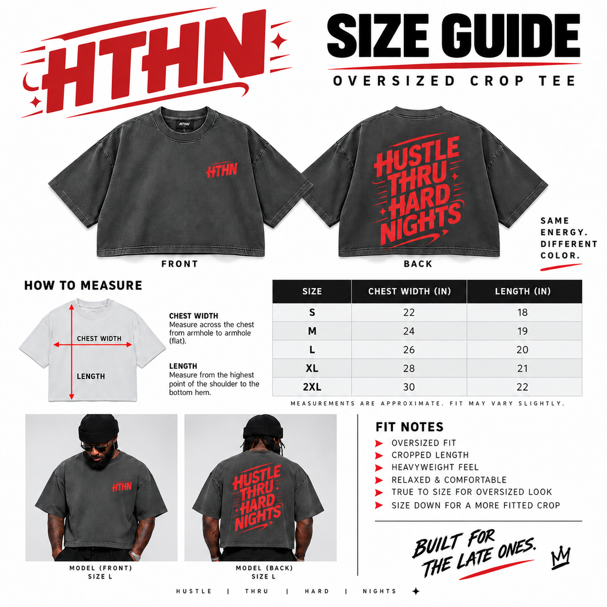 HTHN (HEATHENS) CHARCOAL GREY OVERSIZED CROPPED TEE (